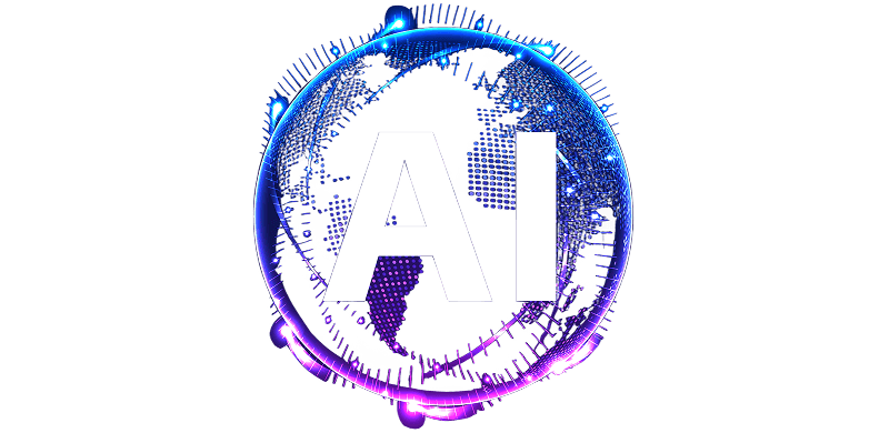 AI globe graphic